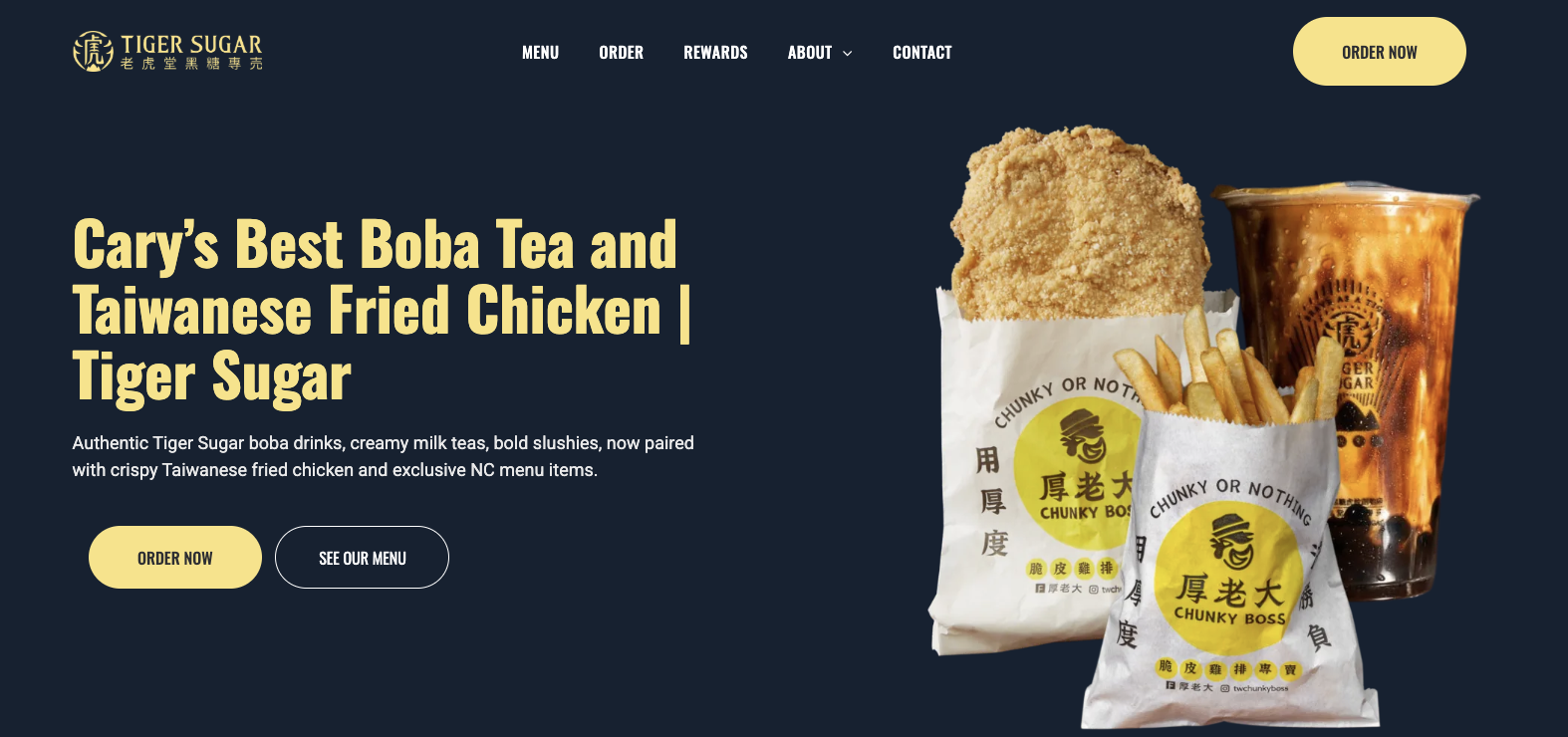 Tiger Sugar First Website, SEO & Social Media Marketing case study by Proven ROI